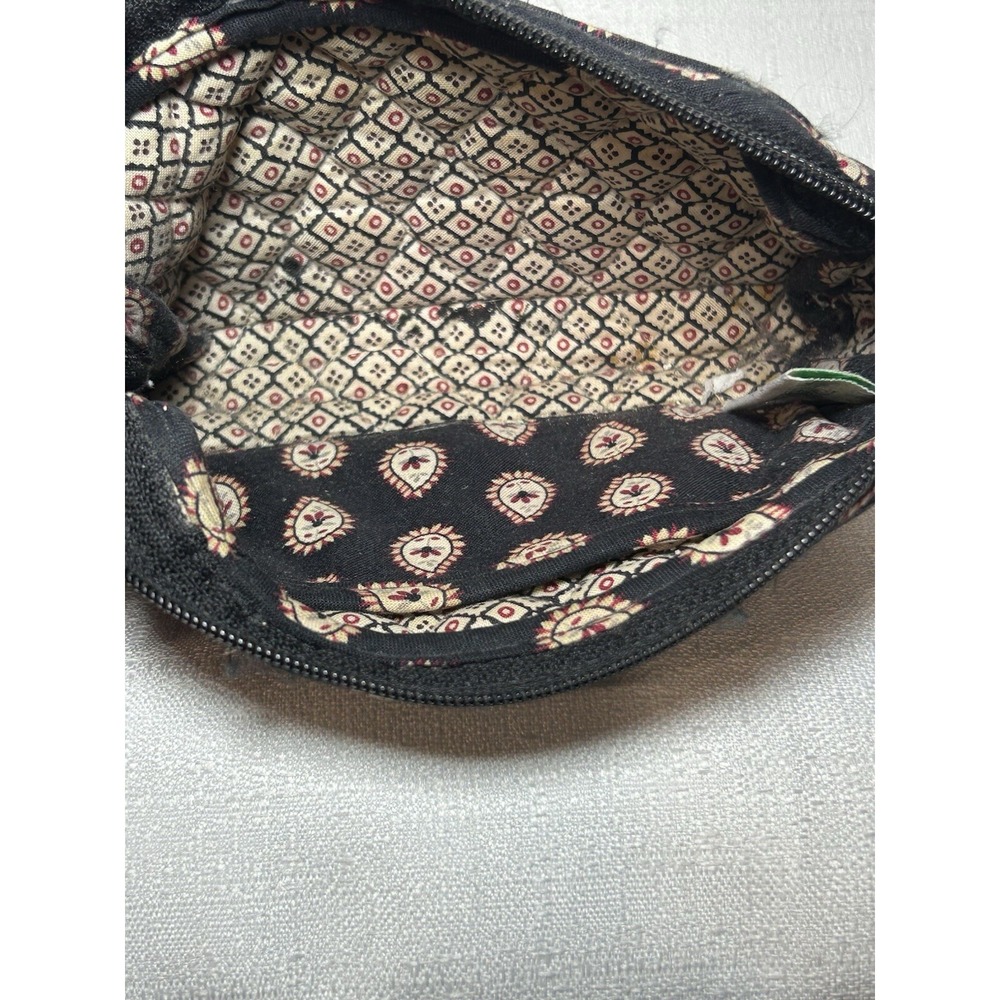 Vera Bradley Wristlet Purse Classic Black Paisley Teardrop - Picture 3 of 5
